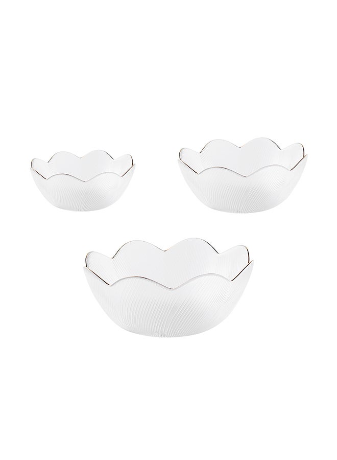 3-Piece Fluorescent Glass Bowl Set Clear