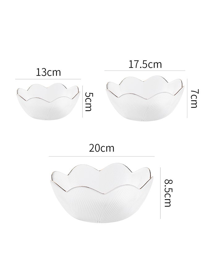 3-Piece Fluorescent Glass Bowl Set Clear