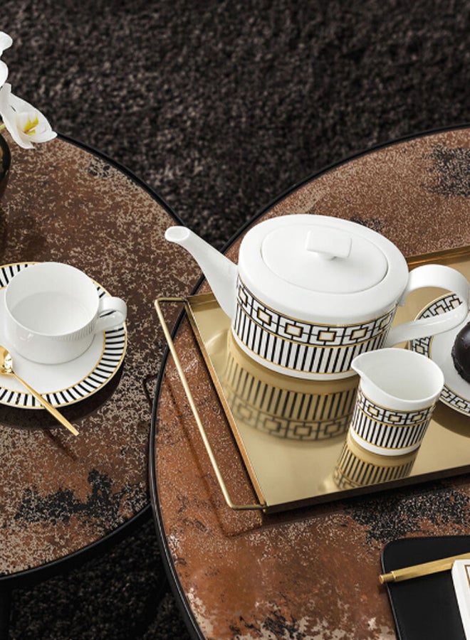 Metro Chic Collection Teapot Black/White/Gold