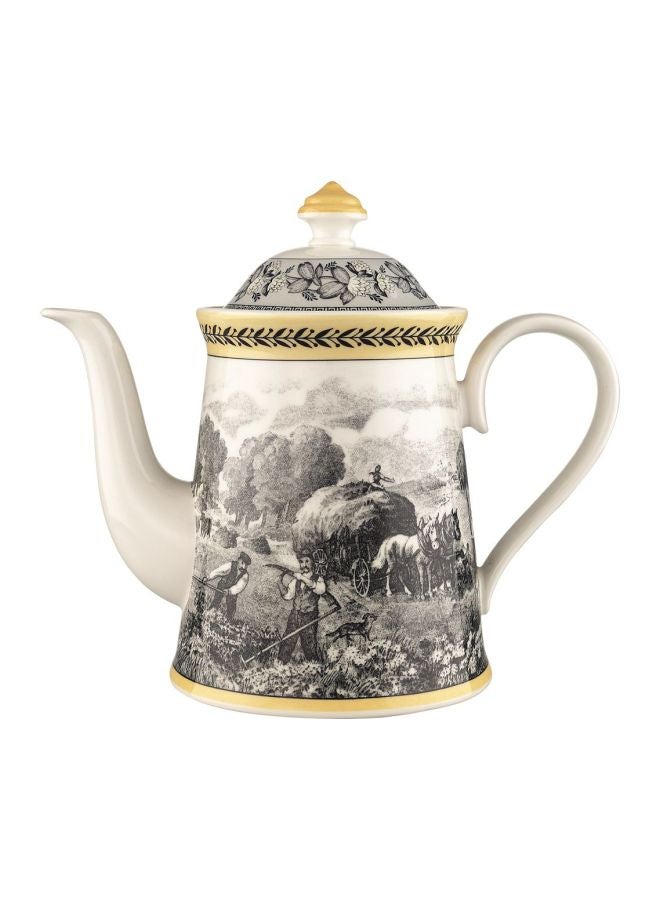 Audun Ferme Teapot Grey/White/Yellow