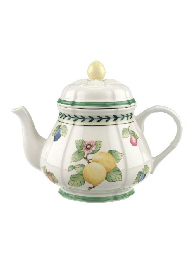 French Garden Fleurence Tea Pot White/Green/Yellow
