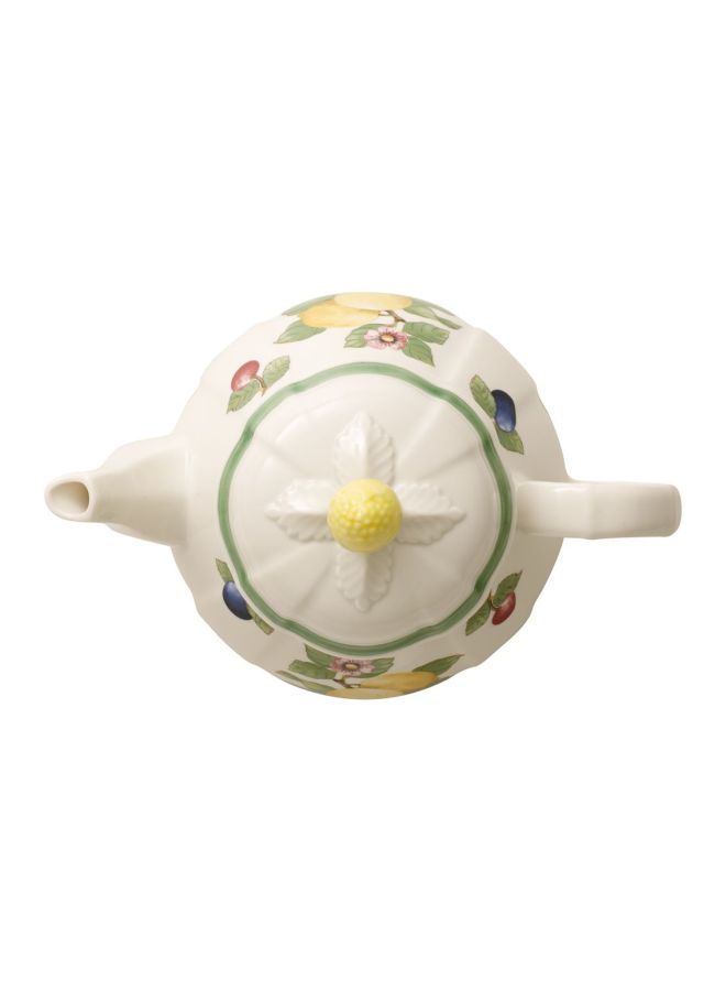 French Garden Fleurence Tea Pot White/Green/Yellow