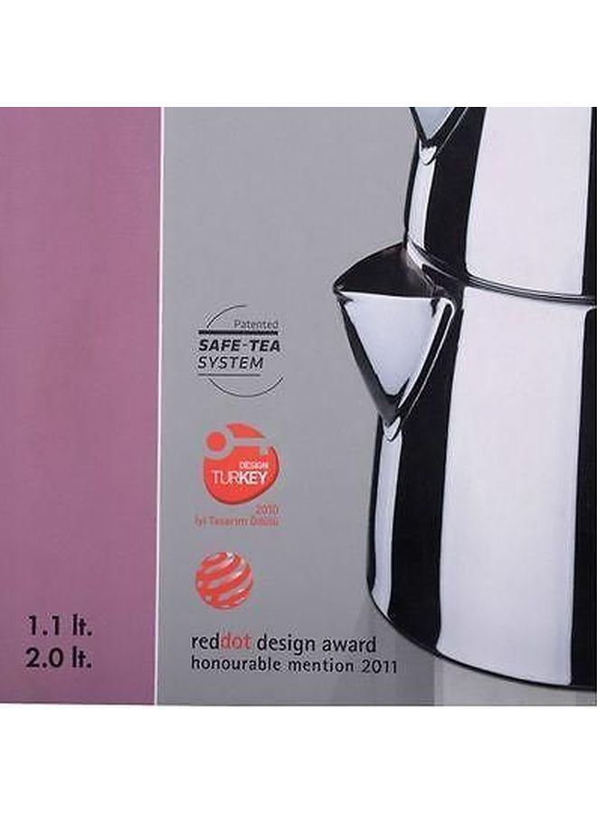 Esta Tea Pot Set Silver & Black 1.1 , 2.0Liters
