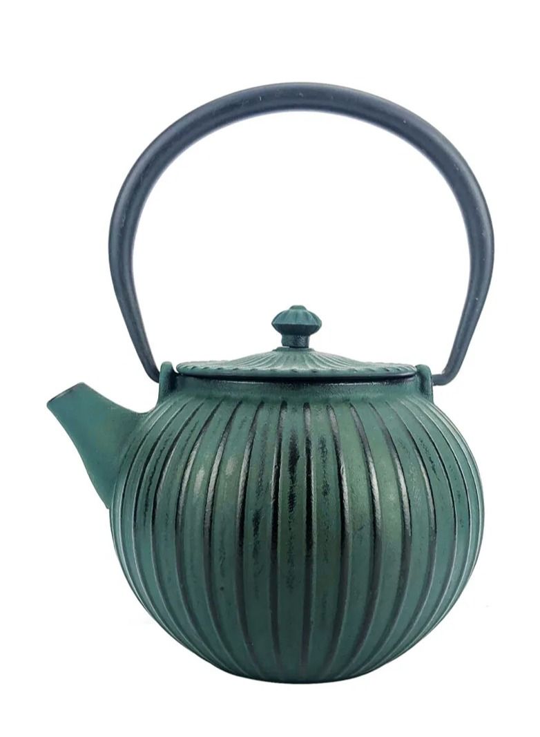 Elevate Your Tea Experience Dark Green 1.1L Cast Iron Teapot with Enamel Coating