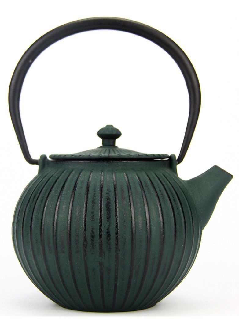 Elevate Your Tea Experience Dark Green 1.1L Cast Iron Teapot with Enamel Coating