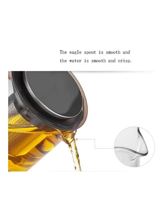 2-Piece Heat-Resistant Glass Teapot Set Clear 1xTea Pot(16.5x11.7), 1xTea Pot(20.3x13.8)cm