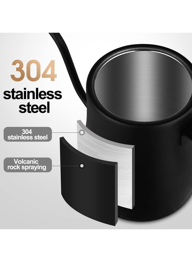 Gooseneck Electric Kettle Temperature Control 0.8L, 4 Modes Pour Over Coffee and Tea Kettle Wood Handle,1000W,Black