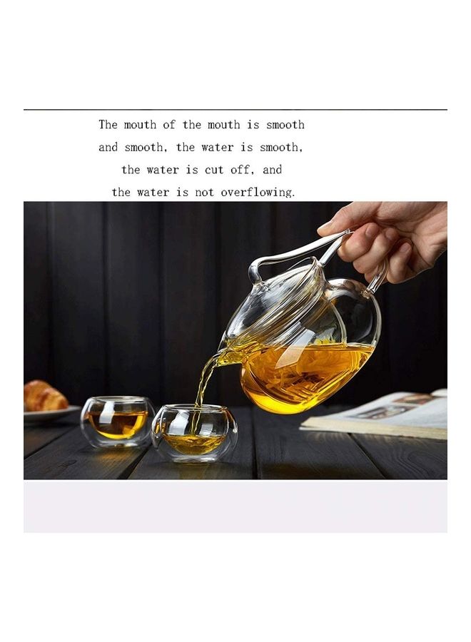 Heat Resistant Glass Teapot Set Clear 450ml