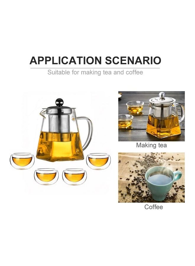 Heat Resistant Glass Tea Set Clear 800ml