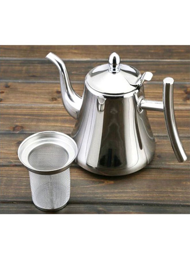 Simple Thick Teapot Silver 18.5x12.2cm