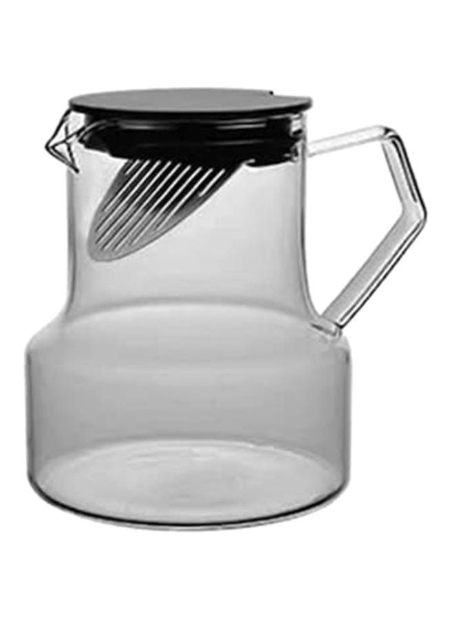 Fashion Simple Lightweight Teapot Clear/Black 13.5x11x8cm