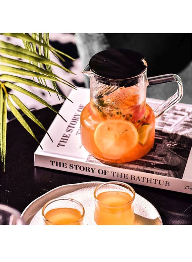 Fashion Simple Lightweight Teapot Clear/Black 13.5x11x8cm