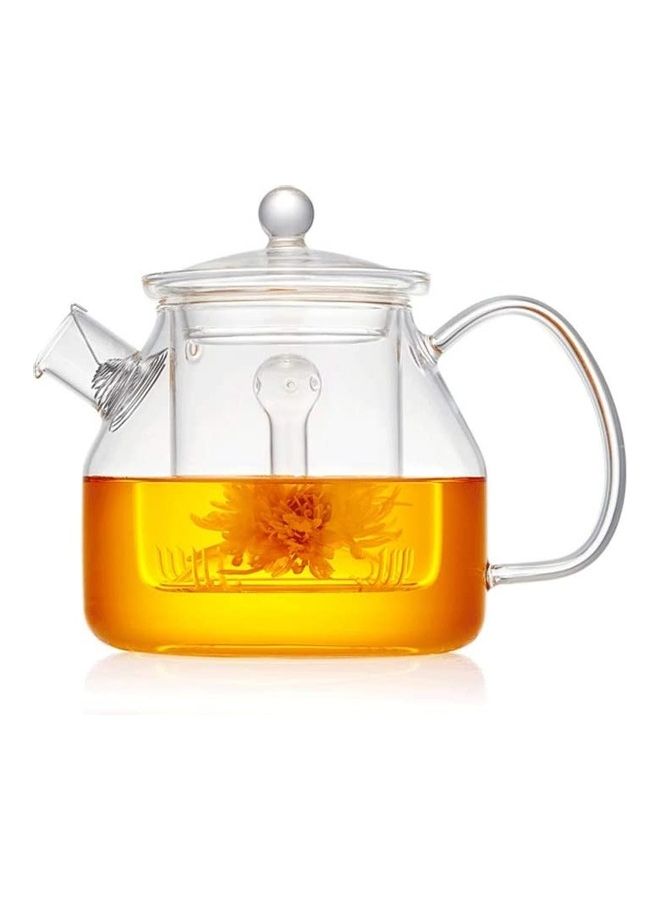 Heat Resistant Glass Teapot Set Clear 800ml