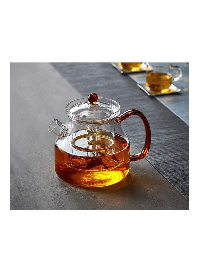 Heat Resistant Glass Teapot Set Clear 800ml