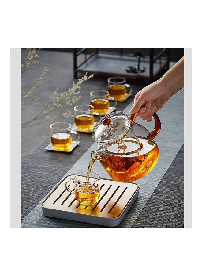 Heat Resistant Glass Teapot Set Clear 800ml