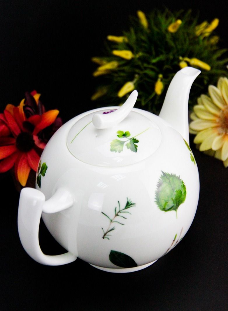 Microwave Safe Heat Resistant and Freezer Safe Smooth Surface Prima Vera Teapot 1 Liter