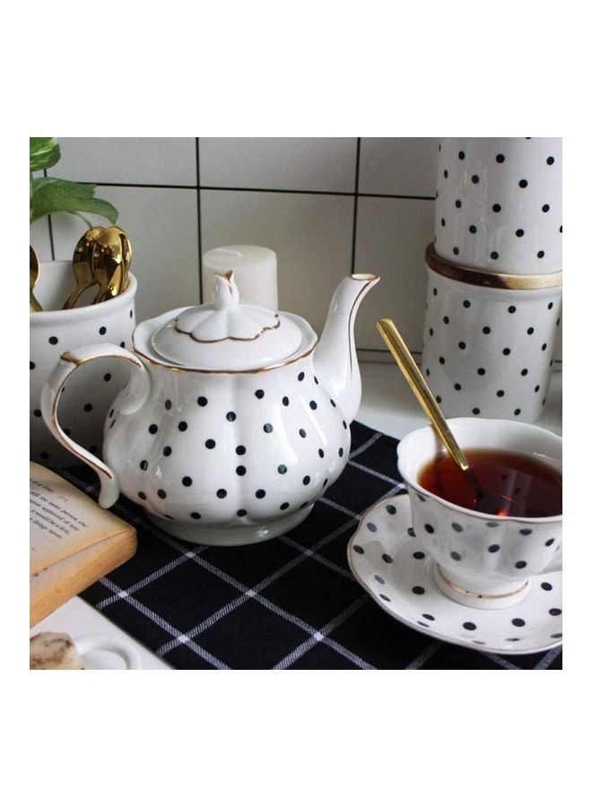 Heat Resistant Glass Teapot Set White 600ml