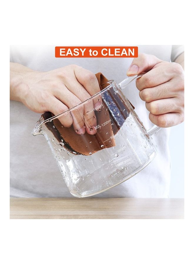Glass Infuser Teapot With Lid Clear/Silver 1500ml