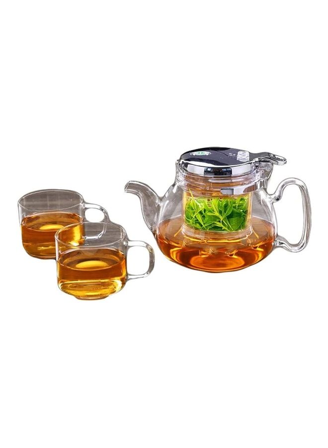 Heat Resistant Glass Teapot Set Clear 500ml