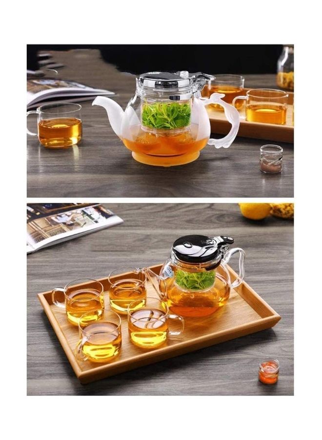 Heat Resistant Glass Teapot Set Clear 500ml