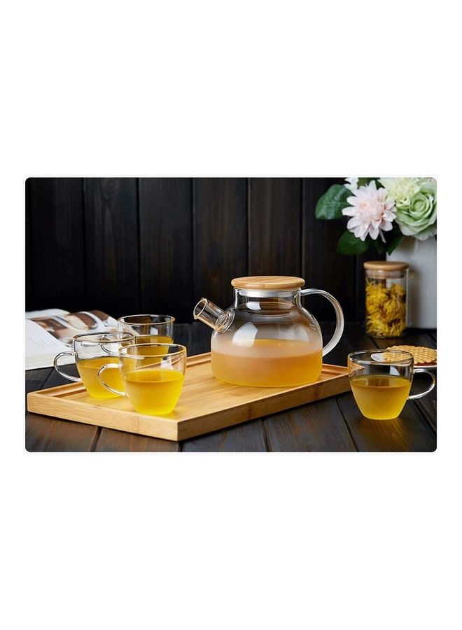 Heat Resistant Glass Teapot Set Clear 800ml