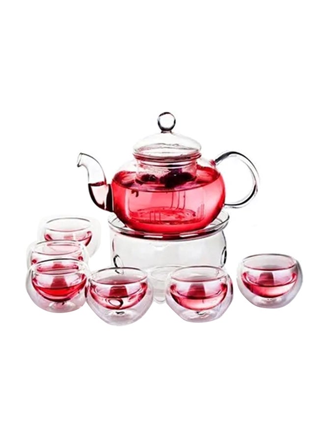 Heat Resistant Glass Tea Set Clear 800ml
