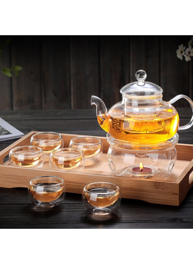 Heat Resistant Glass Tea Set Clear 800ml