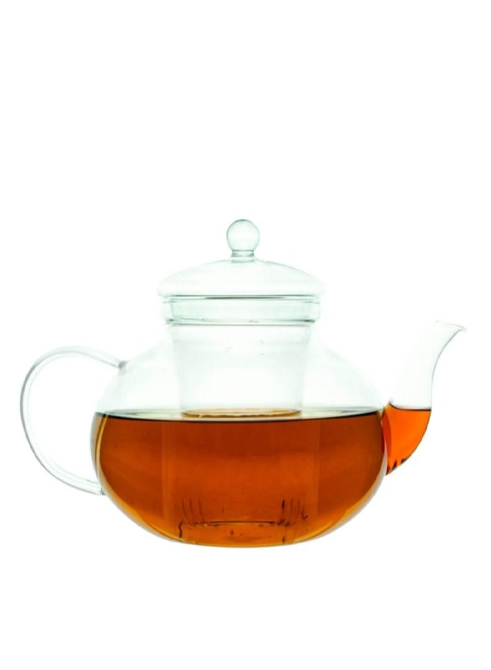 Dishwasher Safe Heat Resistant Glass Teapot with Removable Glass Infuser for Loose Tea and Tea Maker (0.8 Liter)