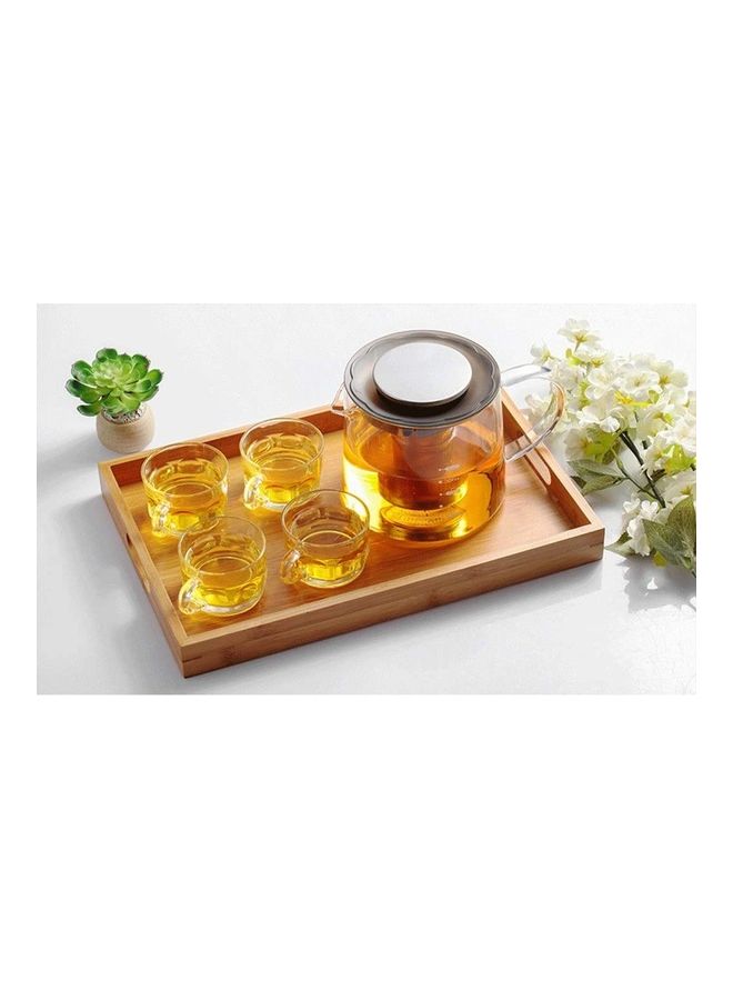 Heat-Resistant Glass Teapot With Filter Clear/Black 203x138x135cm