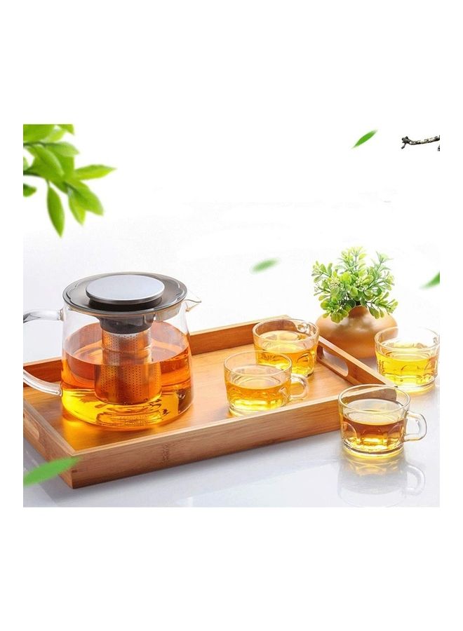 Heat-Resistant Glass Teapot With Filter Clear/Black 203x138x135cm