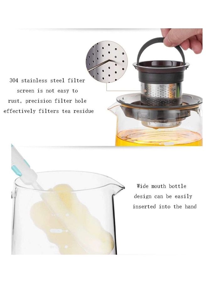 Heat-Resistant Glass Teapot With Filter Clear/Black 203x138x135cm