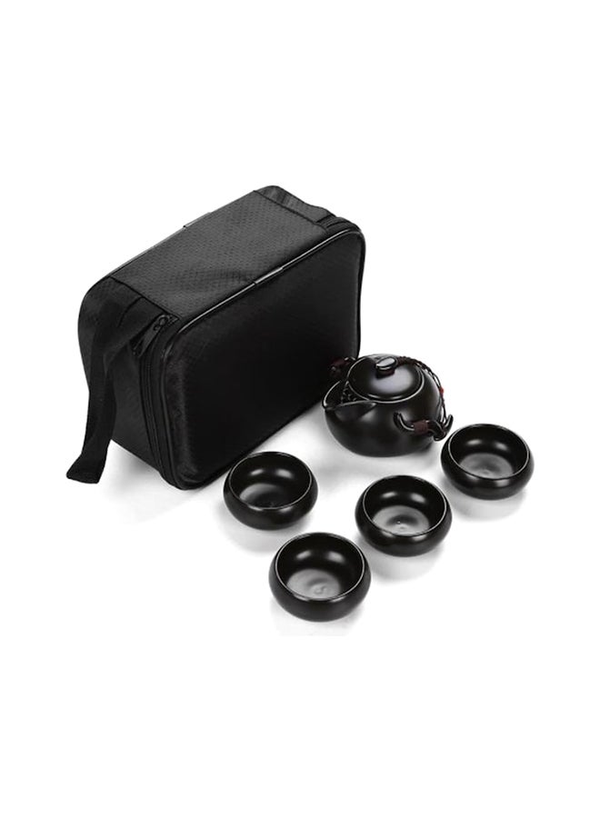 5-Piece Teapot Set Black 9x6.5cm