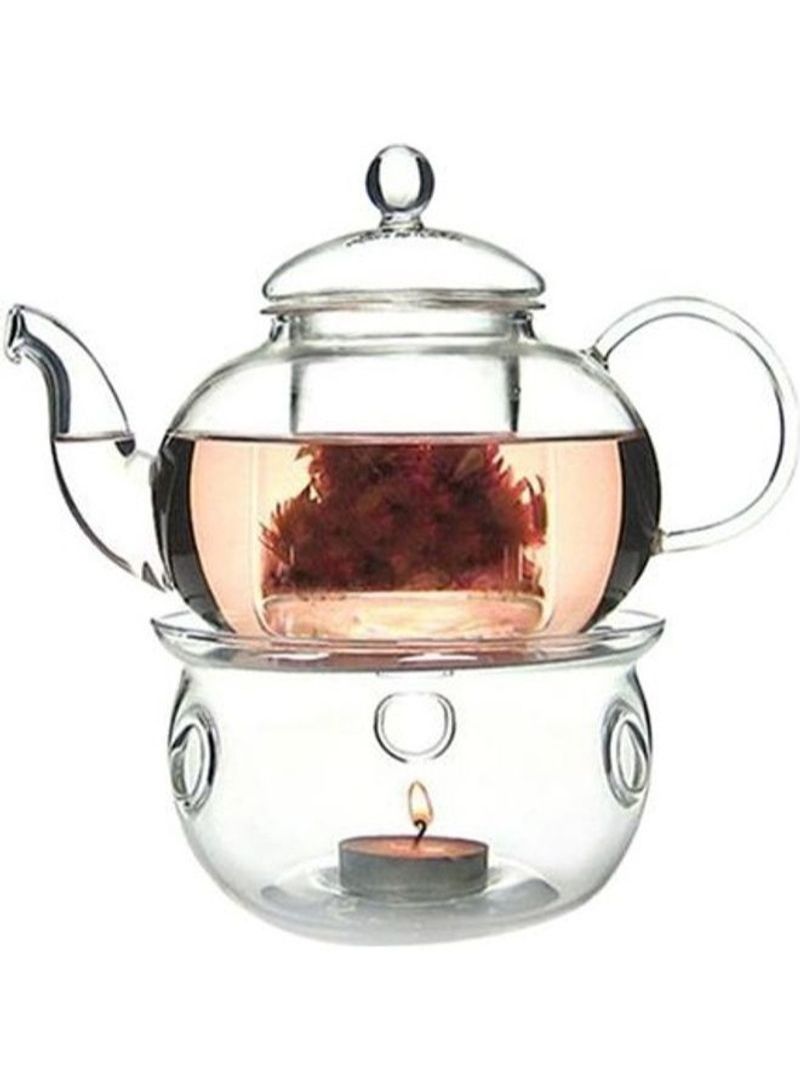 Glass Teapot 600ML With Tea Warmer