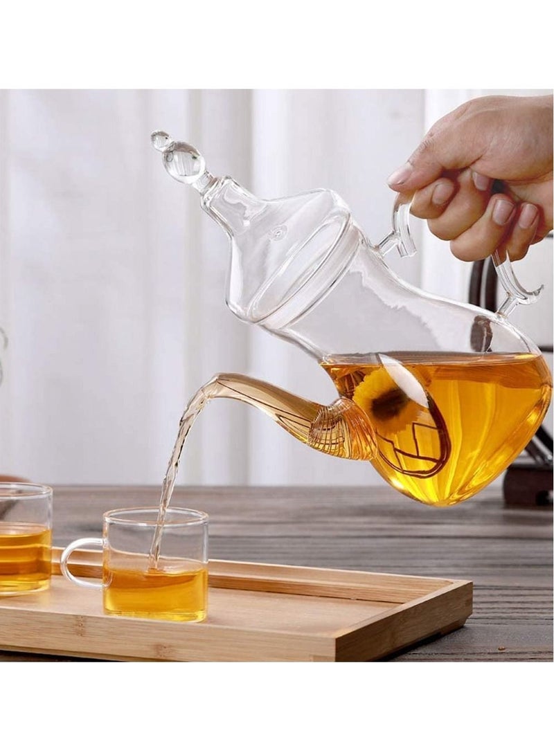 Borosilicate Heat Resistant Arabic Style Glass Teapot 1000ml