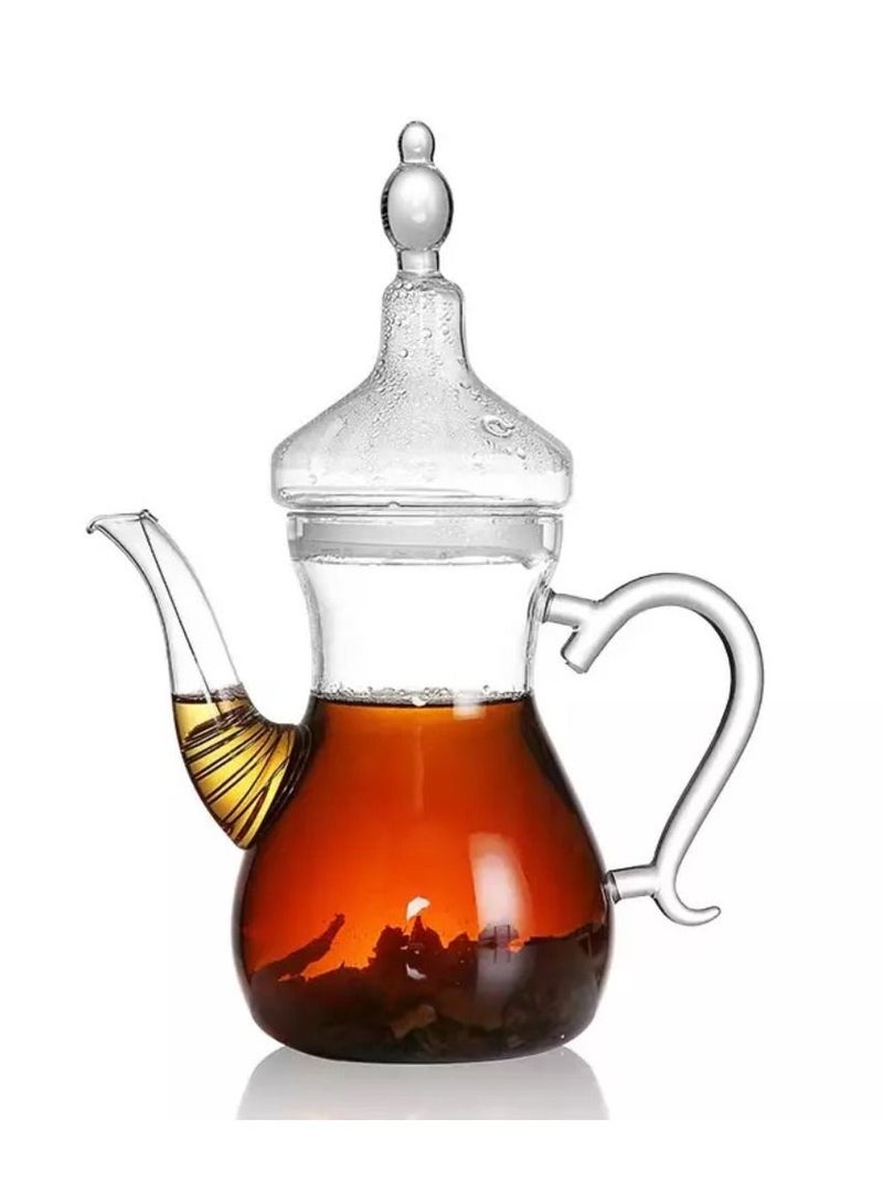 Borosilicate Heat Resistant Arabic Style Glass Teapot 1000ml