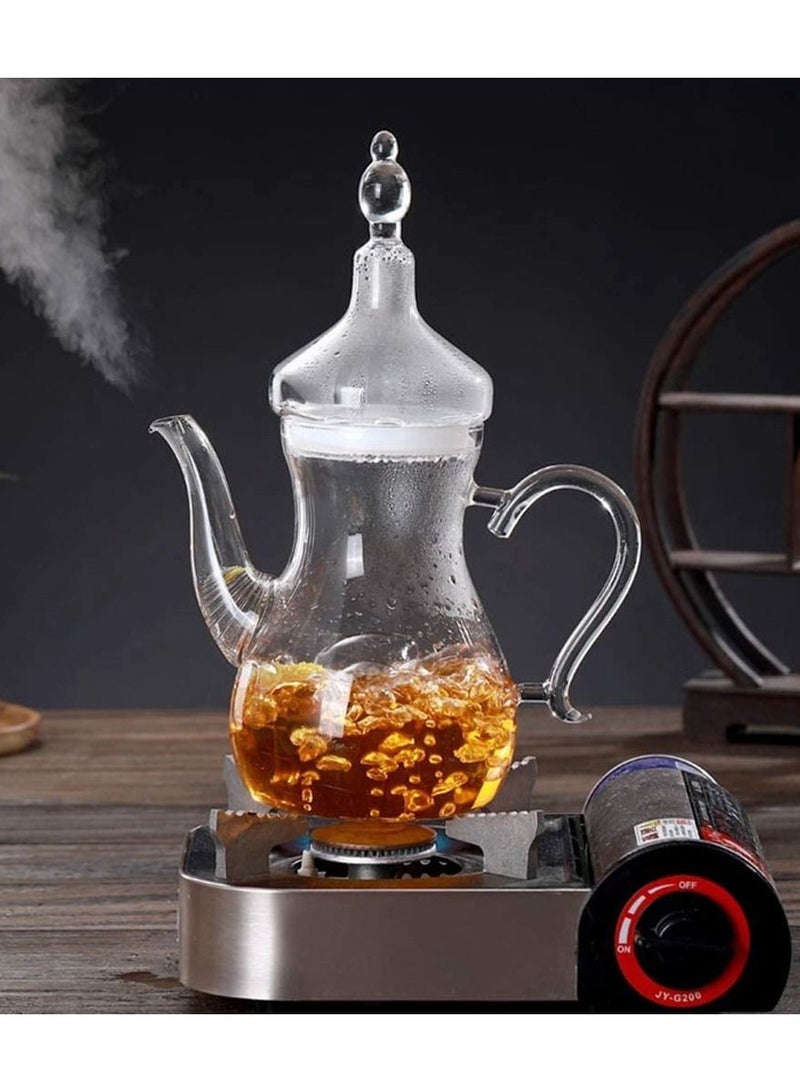 Borosilicate Heat Resistant Arabic Style Glass Teapot 1000ml