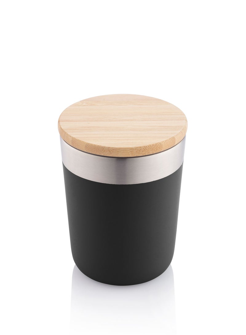Insulated Stainless Steel Coffee Mug with Bamboo Lid