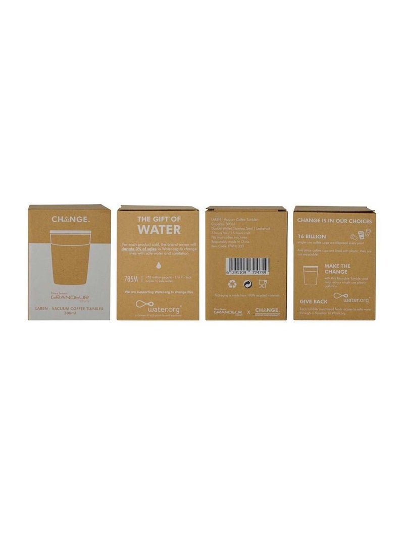 Insulated Stainless Steel Coffee Mug with Bamboo Lid