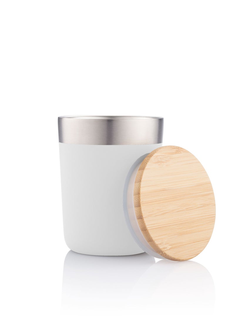 Insulated Stainless Steel Coffee Mug with Bamboo Lid
