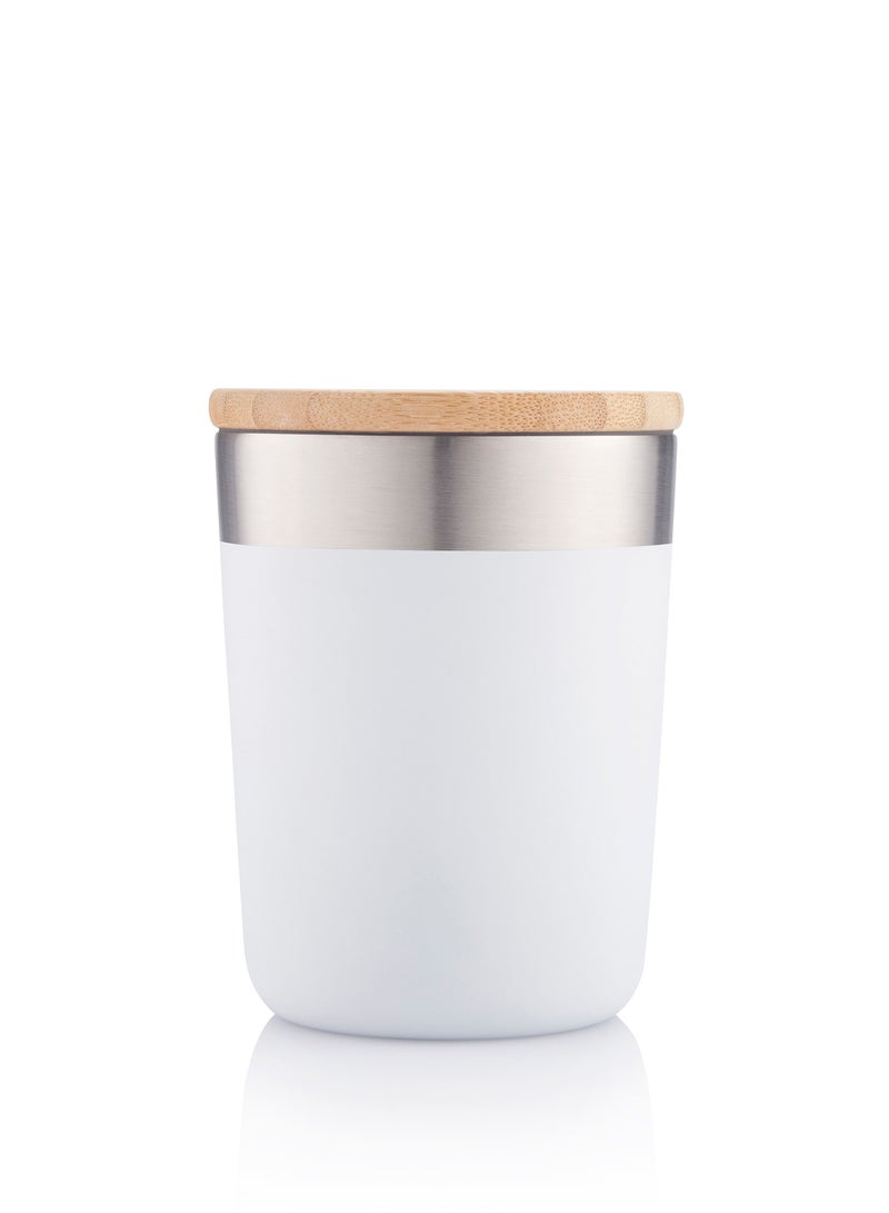 Insulated Stainless Steel Coffee Mug with Bamboo Lid