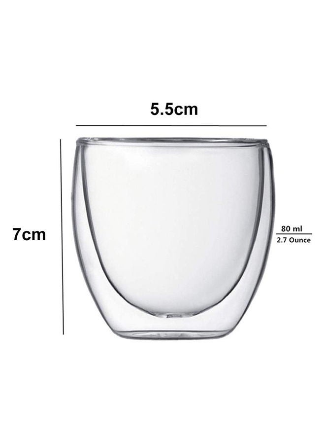 Timicare New 80Ml 2.7Oz Heat-Resistant Double Wall Glass Cup Beer Espresso Coffee Cup Set Handmade Beer Mug Tea Glass Whiskey Glass Cups Drinkware (6Pcs)
