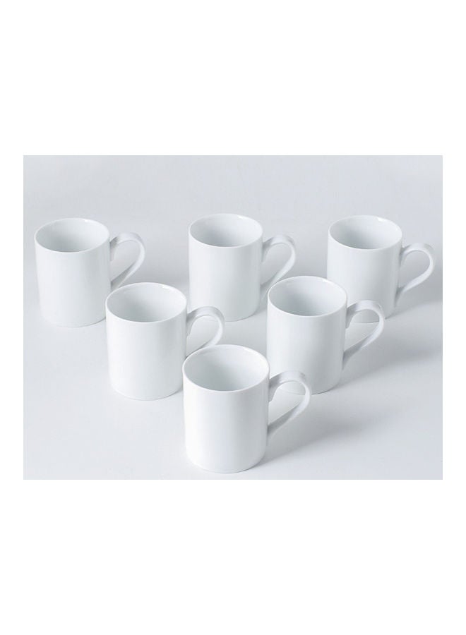6-Piece Ceramic Mug White 12 X 8 X 9.5cm