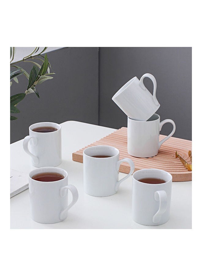 6-Piece Ceramic Mug White 12 X 8 X 9.5cm