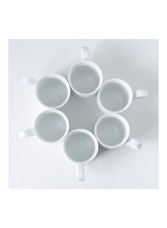 6-Piece Ceramic Mug White 12 X 8 X 9.5cm