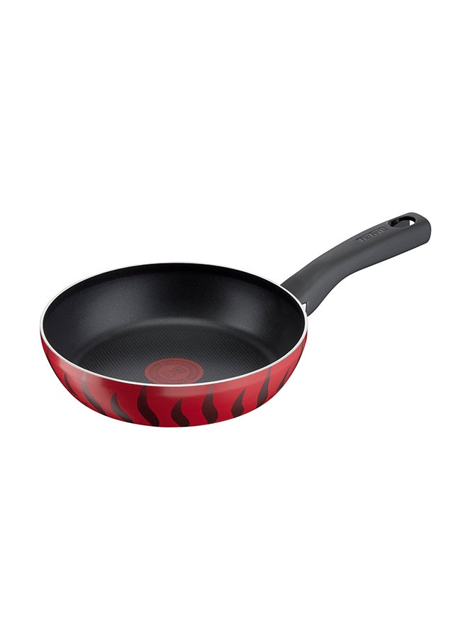 14-Piece Tefal G6 Tempo Flame Non-Stick Coating No Pfoa, No Lead, No Cadmium Heat Indicator Cookware Set Includes Frying Pan 24/ 28, Saucepan 16+ Glass Lid, Stewpots 24/ 28+ Glass Lids, Kebbe 28 Cm, Oven Dish, 29x22cm, 4 Accessories (Spoon, Ladle, Long Spatula, Potato Masher) Red