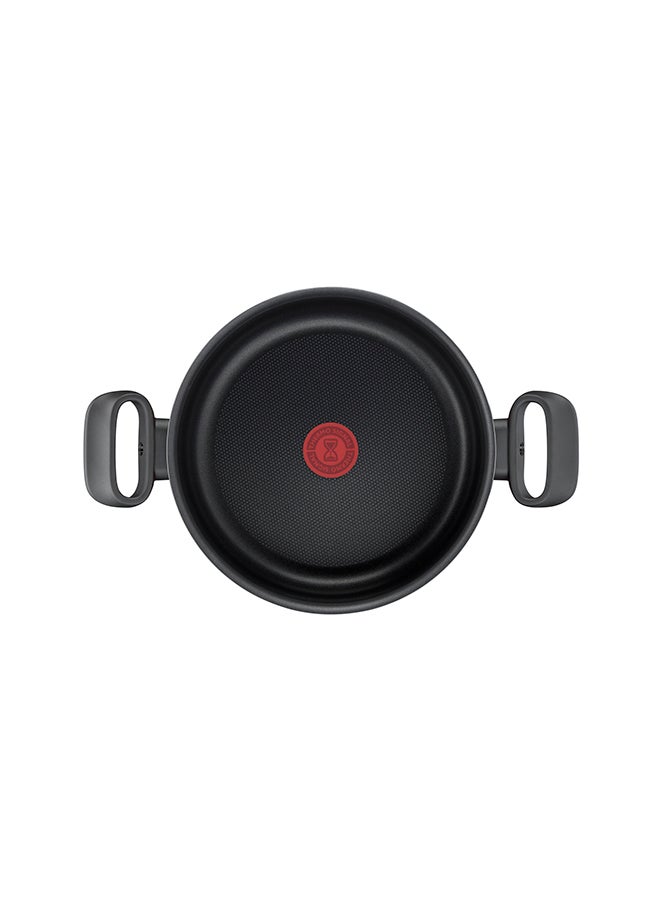 14-Piece Tefal G6 Tempo Flame Non-Stick Coating No Pfoa, No Lead, No Cadmium Heat Indicator Cookware Set Includes Frying Pan 24/ 28, Saucepan 16+ Glass Lid, Stewpots 24/ 28+ Glass Lids, Kebbe 28 Cm, Oven Dish, 29x22cm, 4 Accessories (Spoon, Ladle, Long Spatula, Potato Masher) Red