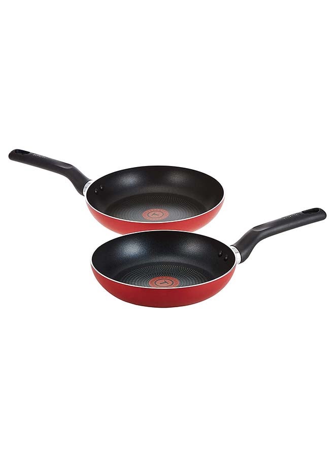 Super Cook 12 Pc Set| Frypans 22/24Cm, Wokpan28 Cm, Stewpots 22/24/28Cm+Lids, Spoon, Slotted Spoon, Slotted Spatula | Non-Stick | Thermo-Signal | Red | B460Sc84 Red 24cm