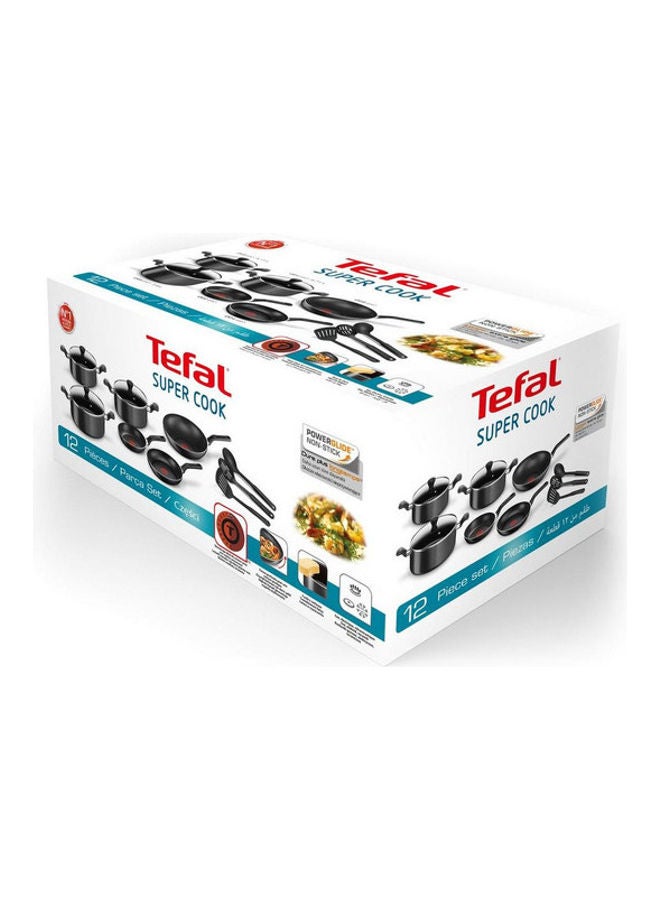 12-Piece Super Cook Cookware Set Black