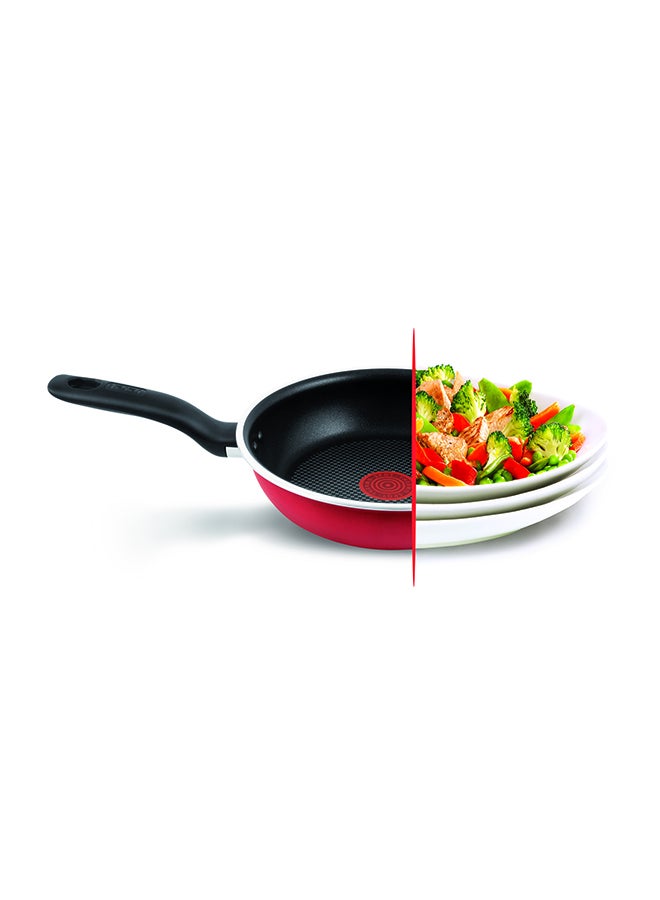 TEFAL Cookware Set of 9 PCs |Super Cook| Frypan 24 cm/Wokpan 28 cm/Stewpots 22/24 cm+lids/Spoon/Slotted Spoon/Slotted Spatula| Aluminium Non-Stick with Thermo Signal| Red | 2 Years Warranty B460S984 Red 22,24,28,24,28cm