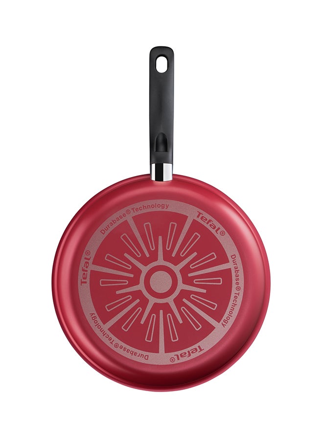 TEFAL Cookware Set of 9 PCs |Super Cook| Frypan 24 cm/Wokpan 28 cm/Stewpots 22/24 cm+lids/Spoon/Slotted Spoon/Slotted Spatula| Aluminium Non-Stick with Thermo Signal| Red | 2 Years Warranty B460S984 Red 22,24,28,24,28cm